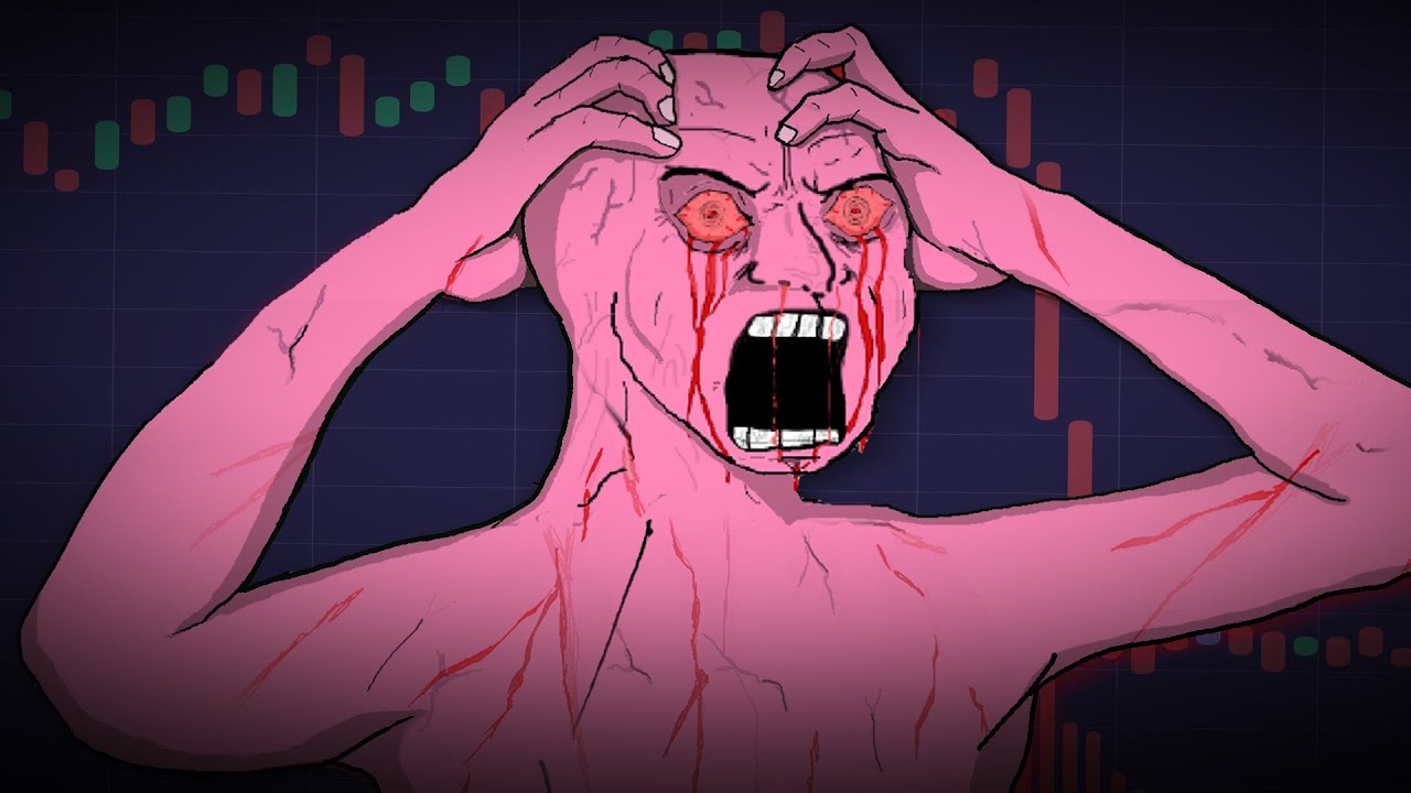 pink wojak screaming angry with red chart background - WOJAK | Blank Rasa